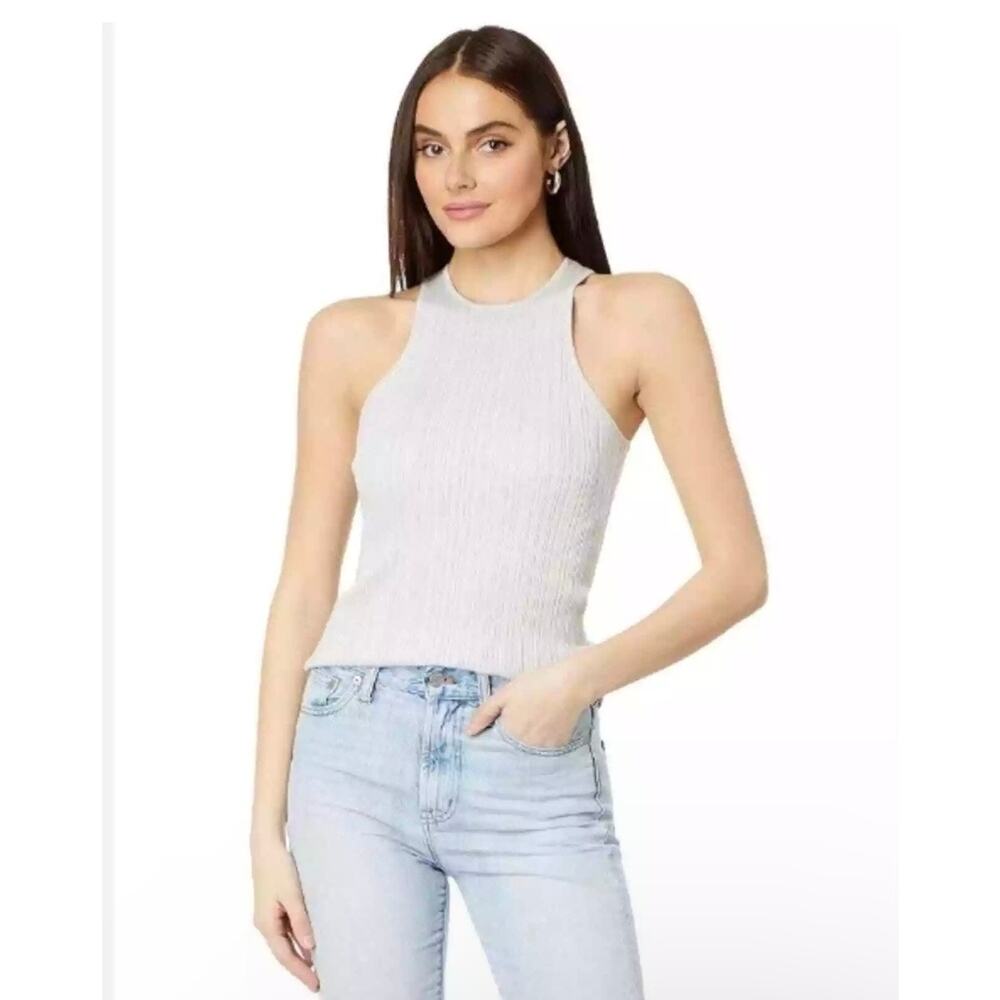 Madewell signature shimmer knit cutaway sweater tank medium nwt‎